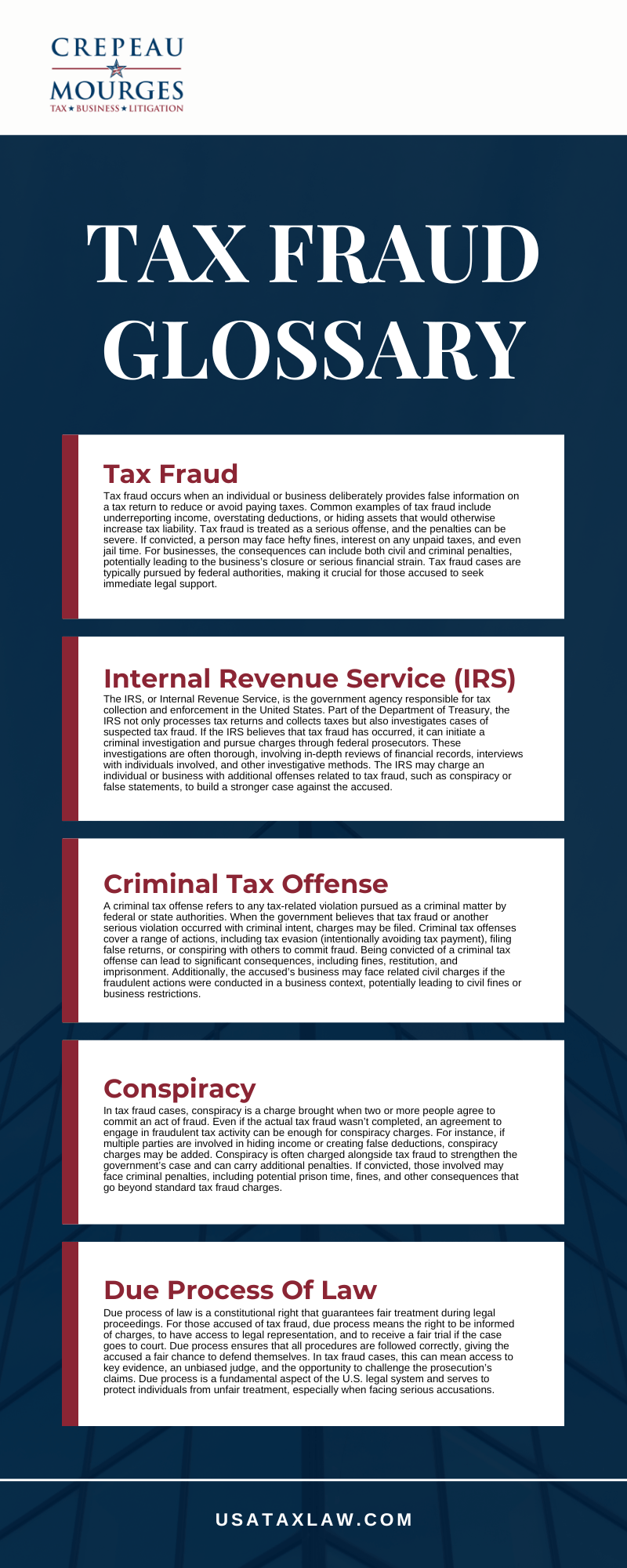 Tax Fraud Glossary Infographic