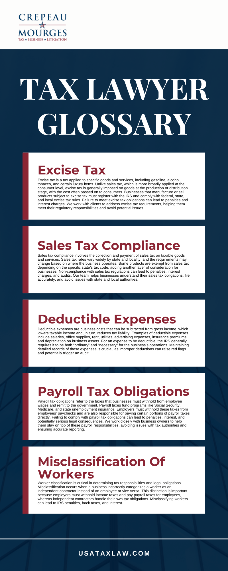 Tax Lawyer Glossary Infographic